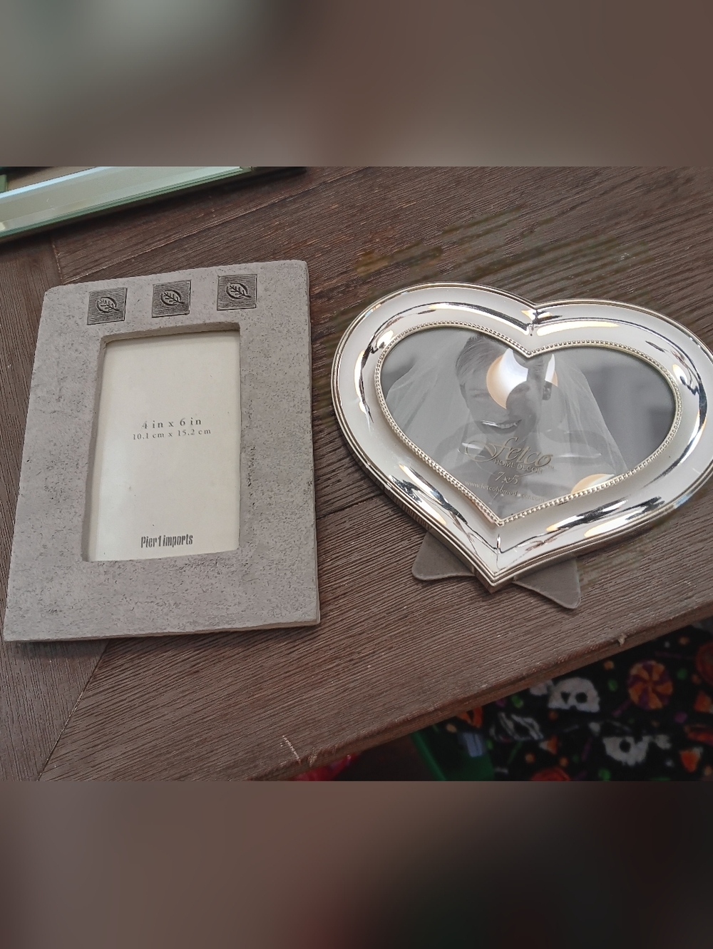 Silver Heart-Shaped Decorative Picture Frame & Stone Embellished Frame